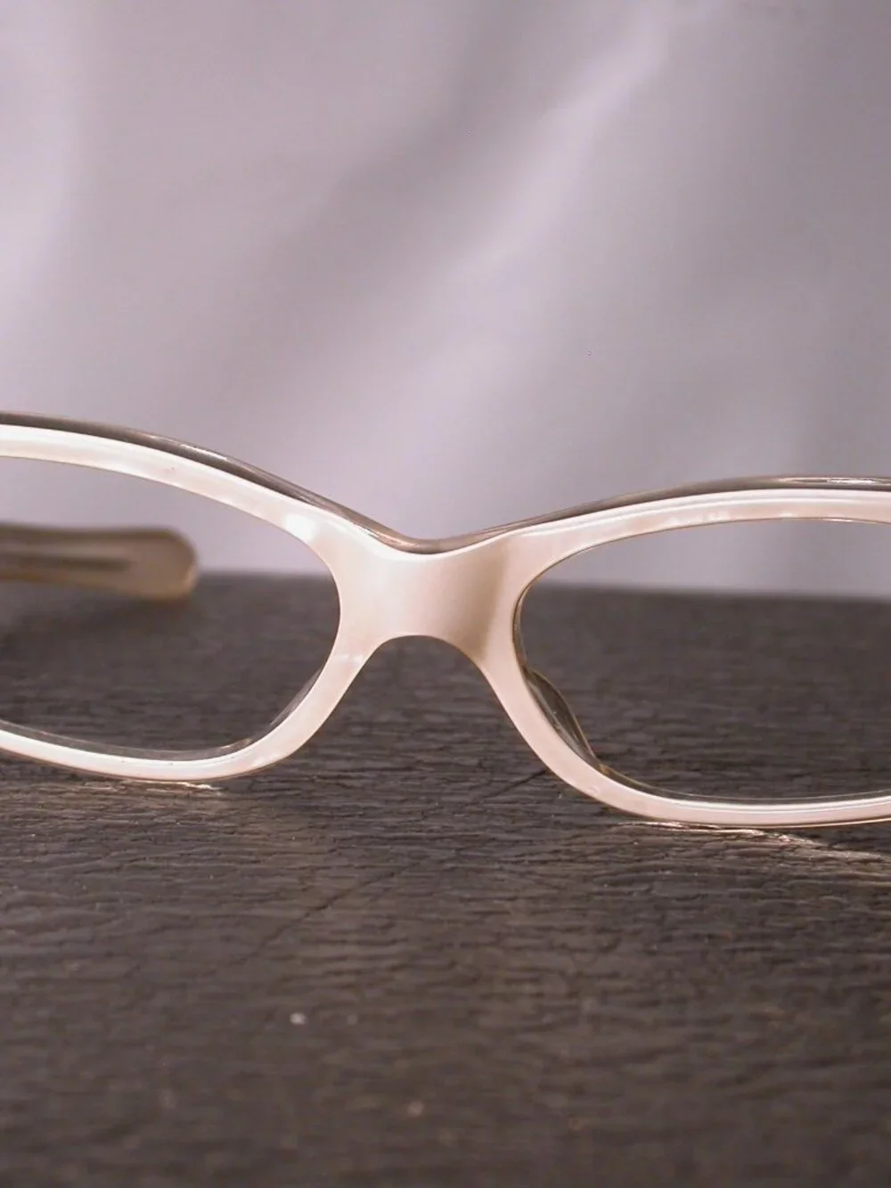 Vintage Soiree Fancy Pearl White Cat Eye Eyeglasses Frames Made In France
